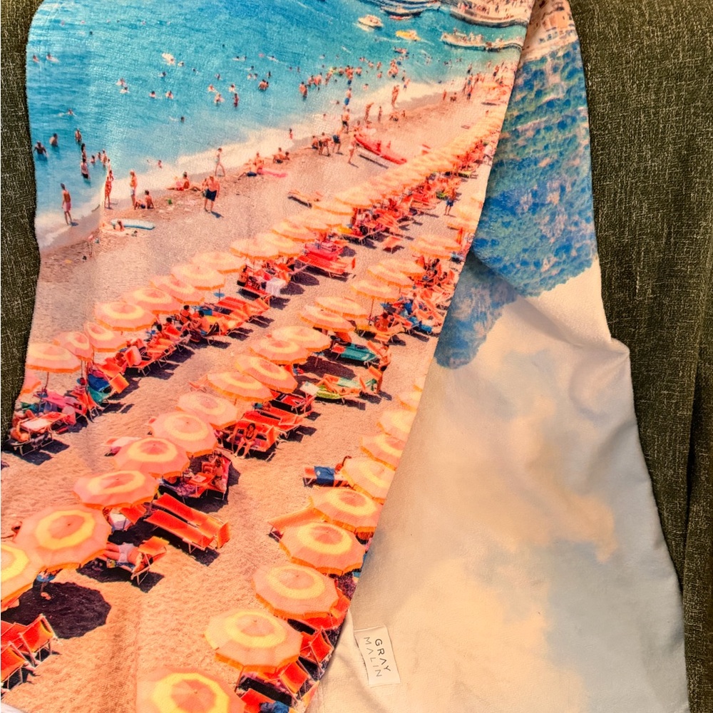 Gray Malin Positano Towel with Blue and Orange Hues